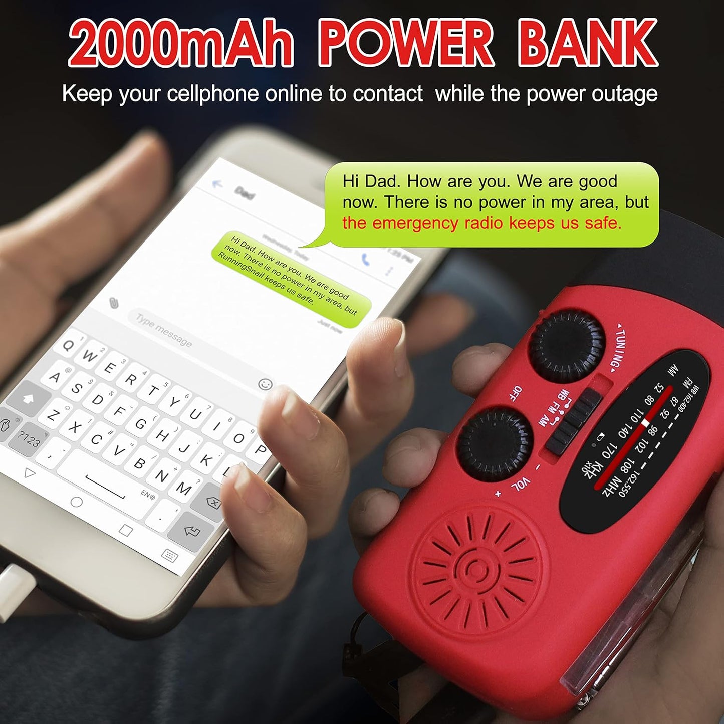 PrepPower™ Emergency Solar Radio & Battery